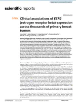 Clinical associations of ESR2 (estrogen receptor beta; ERβ) expression across thousands of primary breast tumors